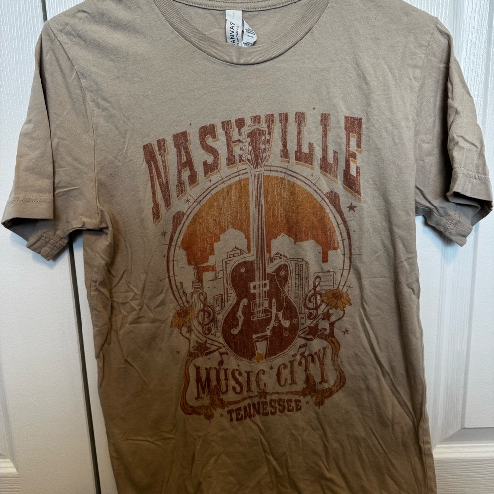 Nashville Music City Graphic T-Shirt - Tan